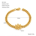 Gold color / 1 Piece Simple Series Classic Stainless Steel  Gold Color Unisex Chain Bracelets Picture5